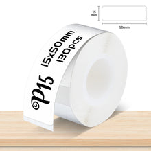 Load image into Gallery viewer, P15 Label Paper 15*50mm White Label Sticker P15 Thermal Printer Label Roll Adhesive Thermal Paper for P15 P12 Q30 D30 Labeller