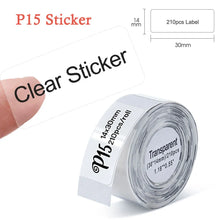 Load image into Gallery viewer, P15 Mini Printer Transparent Sticker 14mm x 30mm Thermal Roll Paper for P15 Labeling Machine Waterprood Self-adhesive Label Tape
