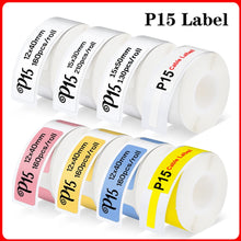Load image into Gallery viewer, P15 Thermal Label Paper 12*40mm 15*30mm 15*50mm Waterproof Self-adhesive P15 Label Sticker Tape for P15 P12 D30 Label Printer