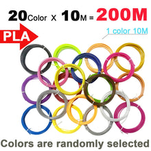 Load image into Gallery viewer, 10/20 Rolls 10M Diameter PLA Filament For 3D Pen Printing Material 1.75mm 200M No Smell Safety Plastic Refill for 3D Printer Pen