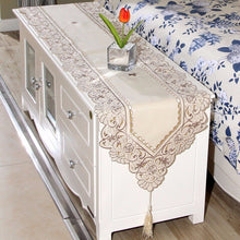Load image into Gallery viewer, Pastoral Embroidery Hollow Flower Table Runner Mat Embroidered Floral Cutwork Tablecloth Covers Rectangle Flower Table Runners
