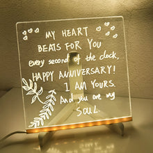 Load image into Gallery viewer, Personalized LED Lamp Acrylic Message Note Board Erasable USB Children‘s Drawing Board Bedroom Night Light Birthday Kids Gift
