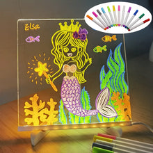 Load image into Gallery viewer, Personalized LED Lamp Acrylic Message Note Board Erasable USB Children‘s Drawing Board Bedroom Night Light Birthday Kids Gift