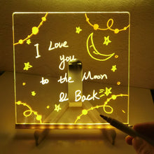 Load image into Gallery viewer, Personalized LED Lamp Acrylic Message Note Board Erasable USB Children‘s Drawing Board Bedroom Night Light Birthday Kids Gift