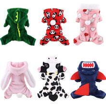 Load image into Gallery viewer, Pet Dog Pajamas Clothes Soft Warm Fleece Dogs Jumpsuits Clothing for Small Dogs Puppy Cats Chihuahua Yorkshire Costume Coat