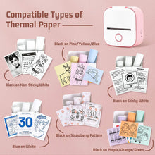 Load image into Gallery viewer, Phomemo 3 Rolls Self-adhesive Transparent Sticker Thermal Paper for T02 M02X Label Sticky DIY Photo Texts Study Notes Printing