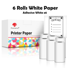 Load image into Gallery viewer, Phomemo 3 Rolls Self-adhesive Transparent Sticker Thermal Paper for T02 M02X Label Sticky DIY Photo Texts Study Notes Printing
