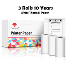 Load image into Gallery viewer, Phomemo 3 Rolls Self-adhesive Transparent Sticker Thermal Paper for T02 M02X Label Sticky DIY Photo Texts Study Notes Printing