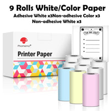 Load image into Gallery viewer, Phomemo 3 Rolls Self-adhesive Transparent Sticker Thermal Paper for T02 M02X Label Sticky DIY Photo Texts Study Notes Printing