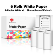 Load image into Gallery viewer, Phomemo 3 Rolls Self-adhesive Transparent Sticker Thermal Paper for T02 M02X Label Sticky DIY Photo Texts Study Notes Printing