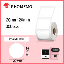 Load image into Gallery viewer, Phomemo M110 M200 M220 Label Paper Round F-type Jewelry Thermal Paper Sticker Multi-Purpose Label Tape Self-Adhesive Paper
