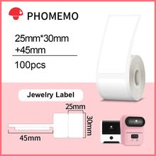 Load image into Gallery viewer, Phomemo M110 M200 M220 Label Paper Round F-type Jewelry Thermal Paper Sticker Multi-Purpose Label Tape Self-Adhesive Paper
