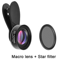 Load image into Gallery viewer, Phone Camera Lens 30-120mm Macro Lens Long Distance 4K HD Mobile Phones Accessories Lens+CPL+Star Filter for iPhone X Smartphone