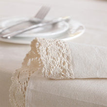 Load image into Gallery viewer, Polyester Linen Lace Edge Tablecloth, Rectangular Tassels Dust-Proof Table Cover,for Kitchen Dinning Table Home Decor