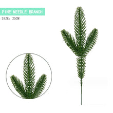 Load image into Gallery viewer, 20pcs Popular Christmas Pine Needle Branch 3-Pronged Three-Dimensional Pine Branch Simulated Green Plant Christmas Tree DIY Decoration