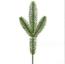 Load image into Gallery viewer, 20pcs Popular Christmas Pine Needle Branch 3-Pronged Three-Dimensional Pine Branch Simulated Green Plant Christmas Tree DIY Decoration