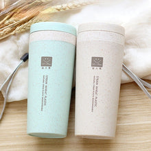 Load image into Gallery viewer, Portable 300ml Thermos Bottle Healthy Plastic Wheat Fiber Cup Double Layer Thermal Mug Office Coffee Tea Water Bottle Travel Mug
