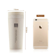 Load image into Gallery viewer, Portable 300ml Thermos Bottle Healthy Plastic Wheat Fiber Cup Double Layer Thermal Mug Office Coffee Tea Water Bottle Travel Mug