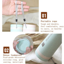 Load image into Gallery viewer, Portable 300ml Thermos Bottle Healthy Plastic Wheat Fiber Cup Double Layer Thermal Mug Office Coffee Tea Water Bottle Travel Mug