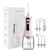 Load image into Gallery viewer, Portable Oral Irrigator Water Flosser Dental Water Jet Tools Pick Cleaning Teeth 300ML 5 Nozzles Mouth Washing Machine Floss 0ral irrigator