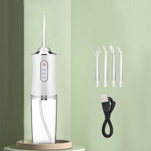 Load image into Gallery viewer, Portable belt oral irrigator 300ml dental floss cleaner 3 modes 4 nozzles rechargeable IP7 waterproof tooth whitening device 0ral irrigator