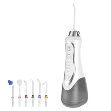 Load image into Gallery viewer, Portable belt oral irrigator 300ml dental floss cleaner 3 modes 4 nozzles rechargeable IP7 waterproof tooth whitening device 0ral irrigator