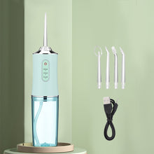 Load image into Gallery viewer, Portable belt oral irrigator 300ml dental floss cleaner 3 modes 4 nozzles rechargeable IP7 waterproof tooth whitening device 0ral irrigator