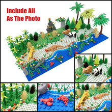 Load image into Gallery viewer, Rain Forest Parts Animal Green Grass Jungle Bush Flower Tree Plants Building Blocks DIY MOC Assemble Compatible s Baseplate