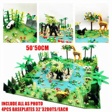 Load image into Gallery viewer, Rain Forest Parts Animal Green Grass Jungle Bush Flower Tree Plants Building Blocks DIY MOC Assemble Compatible s Baseplate