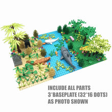 Load image into Gallery viewer, Rain Forest Parts Animal Green Grass Jungle Bush Flower Tree Plants Building Blocks DIY MOC Assemble Compatible s Baseplate