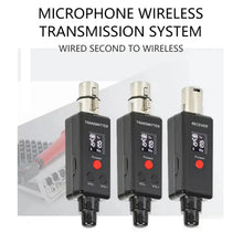 Load image into Gallery viewer, Rechargeable UHF Wireless XLR Transmitter and XLR Receiver for Two Microphones Compatible with Audio Mixer
