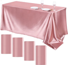 Load image into Gallery viewer, Rectangle Wedding Satin Tablecloth 57x102inch Bright Smooth Silk Table Cover for Wedding Banquet Anniversary Dining Table Decor