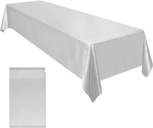 Load image into Gallery viewer, Rectangle Wedding Satin Tablecloth 57x102inch Bright Smooth Silk Table Cover for Wedding Banquet Anniversary Dining Table Decor