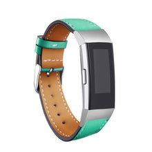 Load image into Gallery viewer, Replacement Fitbit Charge 3 Bands Leather Straps Band Interchangeable Smart Fitness Watch Bands With Stainless Frame for Charge3