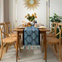 Load image into Gallery viewer, Retro American Orange Peris Printed Table Runner Tablecloth with Tassels Wedding Decoration Table Track The Foam Runners Home