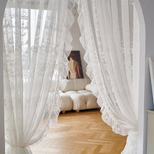 Load image into Gallery viewer, Retro Embroidery White Lace Girly IG Living Room Decorative Curtain Bedroom Balcony Velvet High-quality Blackout Luxury Curtains