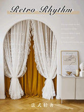 Load image into Gallery viewer, Retro Embroidery White Lace Girly IG Living Room Decorative Curtain Bedroom Balcony Velvet High-quality Blackout Luxury Curtains