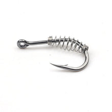 Load image into Gallery viewer, Fishhook 10pcs/bag High Carbon Steel Spring Fish Hook Barbed Swivel Carp Explosion Hooks Jig Fly Fishing Hooks With Hole Tackle
