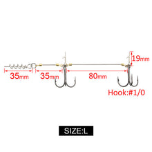 Load image into Gallery viewer, Fishhook Fishing Screw Rig Double VMC Fishing Hooks With Pike Center Pin Shad Belly Stingers For Shallow-Rigging, 1 Pcs Per Pack