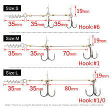 Load image into Gallery viewer, Fishhook Fishing Screw Rig Double VMC Fishing Hooks With Pike Center Pin Shad Belly Stingers For Shallow-Rigging, 1 Pcs Per Pack