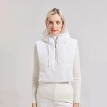 Load image into Gallery viewer, Cotton Thickened Fake Collar Hooded Hat Ultralight Drawstring Scarf Balaclava Hat Zipper Design Fake High Collars