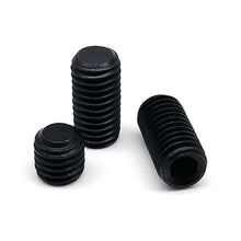 Load image into Gallery viewer, 500/1500X M2-M8 DIN913 Black Steel 304 A2 Stainless Steel Hex Hexagon Socket Allen Flat Point Set Screw Grub Bolt Assortment Kit