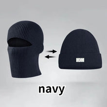 Load image into Gallery viewer, 2 in1 Winter Mask Beanies Hats Warm Knitted Balaclava Hats Windproof Solid Full Face Ski Bonnet Tactical Cycling Earmuffs Cap