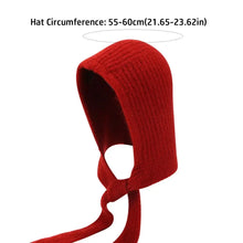 Load image into Gallery viewer, Fashionable Knitted Balaclava Hat Windproof Strap Bow Korean Ins Hood Scarf Thicken Warm Ear Protection Hat Autumn and Winter
