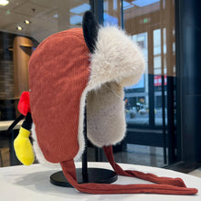 Load image into Gallery viewer, Cute Ear Bomber Hat Winter Warm Earflap Cap Thick Windproof Pilot Hat Retro Design Thickened Warm Ear-protecting Hats