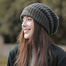 Load image into Gallery viewer, Wool Knit Hats Elastic Cap Winter Windproof and Warm Beanie Hat Solid Color Cap Covers Unisex The Head and Ears For Men Women
