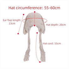 Load image into Gallery viewer, Winter Warm Ear Protector Hat Windproof Cold-proof Rabbit Ear Pullover Cap Thicken Fluffy Big Ears Knitted Cap Ourdoor