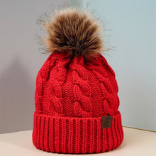 Load image into Gallery viewer, Autumn and winter men's and women's casual simple and versatile wool ball Fried Dough Twists knitted hat for warmth