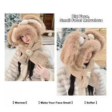 Load image into Gallery viewer, Cute Cartoon Rabbit Ear Knitted Hat Thickened Red Face Pullover Hats Windproof Warm Beanies Hat For Woman Girls