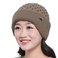 Load image into Gallery viewer, Casual Thickened Wool Knitted Wool Hat Keep Warm Ear Protection Cap Windproof Beret Hat for Women